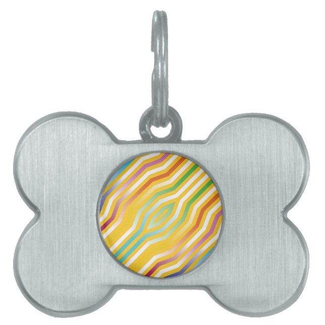 Symmetric diagonal stripes background 3 pet ID tag (Front)