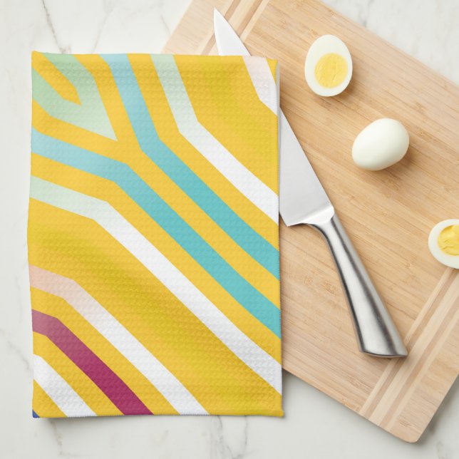 Symmetric diagonal stripes background 3 tea towel (Quarter Fold)
