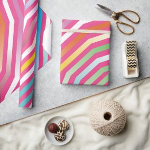 Symmetric diagonal stripes background 4 wrapping paper