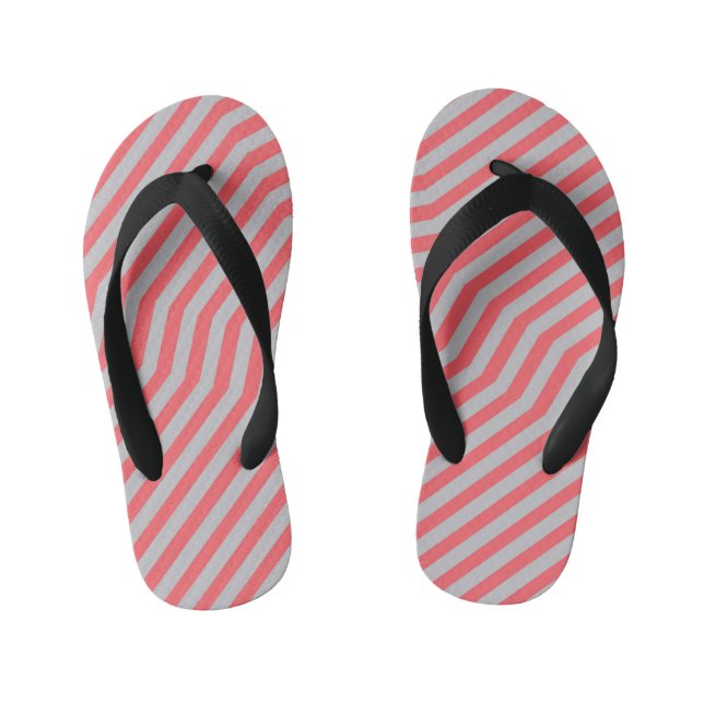 Symmetric diagonal stripes background 5 kid's flip flops (Footbed)