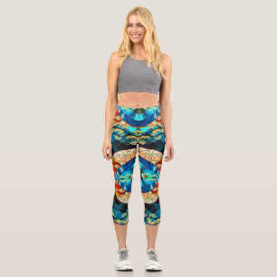 SYMMETRIC FOREST JAPANESE ART STYLE CAPRI LEGGINGS