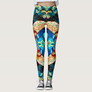 SYMMETRIC FOREST JAPANESE ART STYLE LEGGINGS