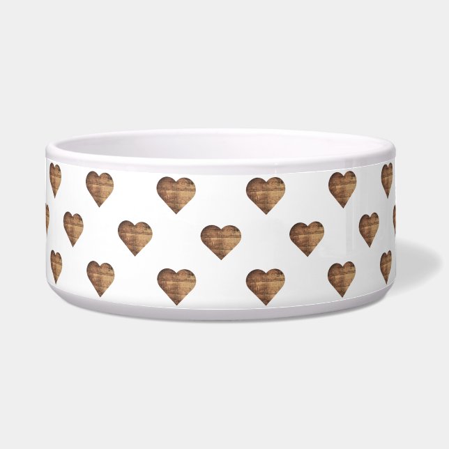 Symmetric Large Rustic Brown Wooden Hearts (Front)