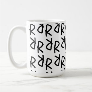 Symmetric R Line Art T-Shirt, Minimalist Doodle Ab Coffee Mug