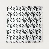 Symmetric R Line Art T-Shirt, Minimalist Doodle Ab