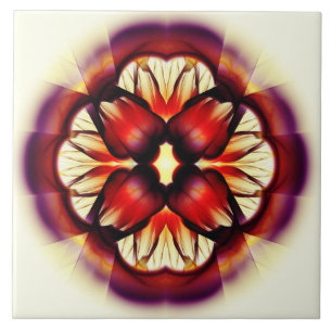 Symmetric red decoration tile