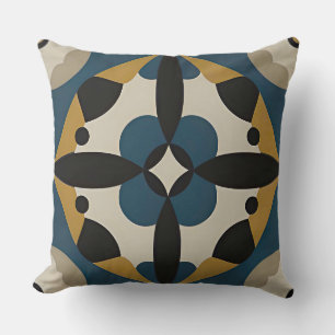 Symmetrical Abstract Art with Bold Geometric Cushion