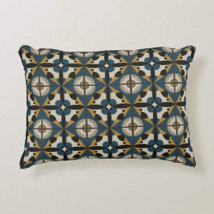 Symmetrical Abstract Art with Bold Geometric Decorative Cushion