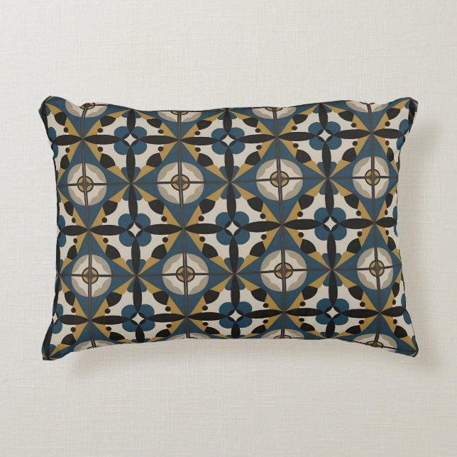 Symmetrical Abstract Art with Bold Geometric Decorative Cushion (Front)