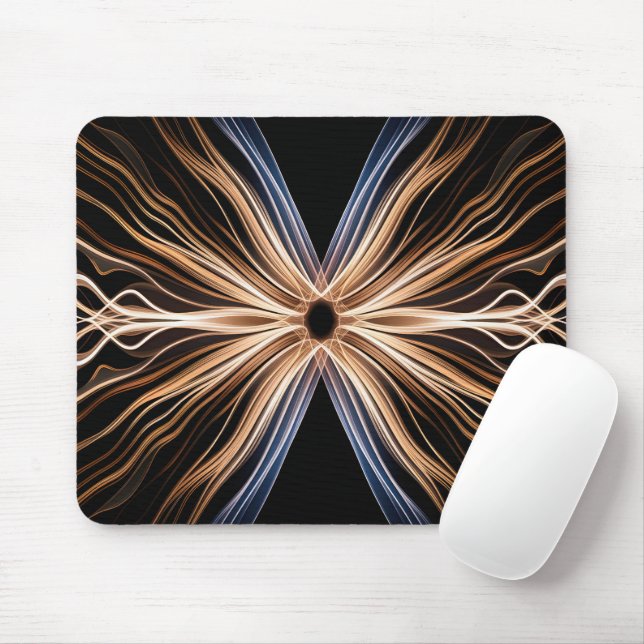 Symmetrical Burst of Light Mouse Mat (With Mouse)
