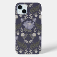 Symmetrical dark purple floral pattern