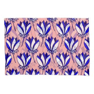 Symmetrical Floral: Colourful Vintage Pattern Pillowcase