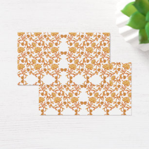 Symmetrical floral pattern with orange motifs rese