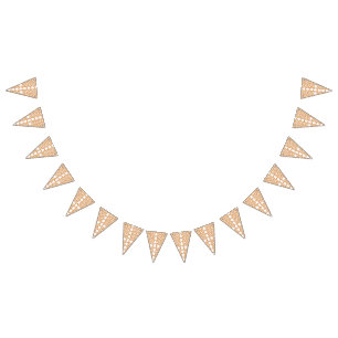 Symmetrical floral pattern with orange motifs rese bunting