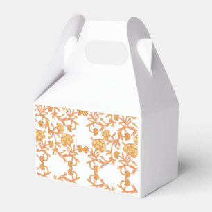 Symmetrical floral pattern with orange motifs rese favour box