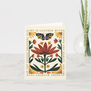 Symmetrical Flower Garden Scripture Greeting Card