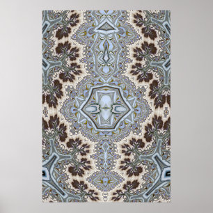 Symmetrical Fractal Tree Pattern Poster
