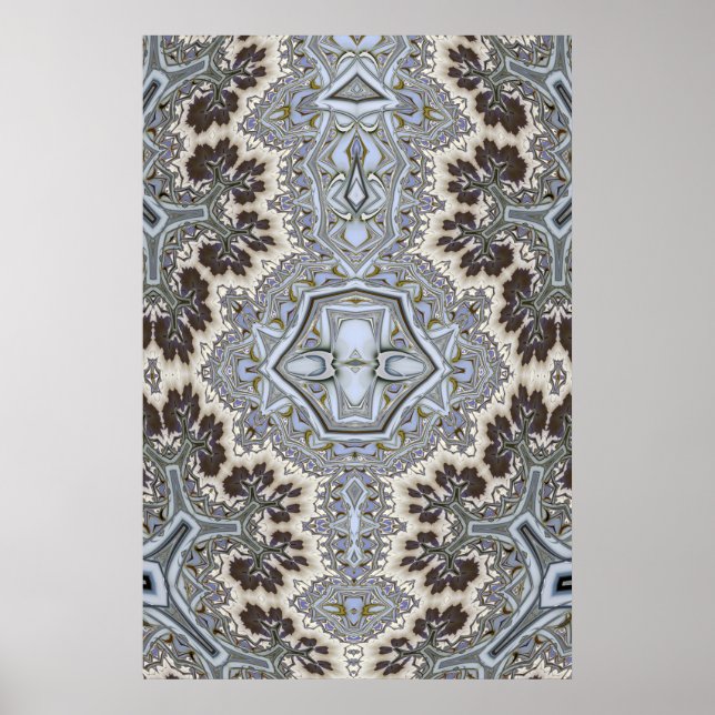 Symmetrical Fractal Tree Pattern Poster (Front)