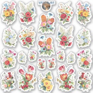 Symmetrical Garden Bouquets Sticker Sheet