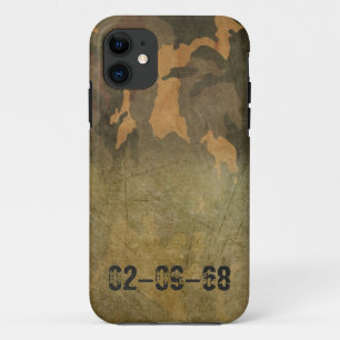 Symmetrical Grunged Green Tan Olive Camouflage iPhone 11 Case