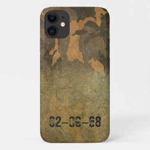 Symmetrical Grunged Green Tan Olive Camouflage iPhone 11 Case