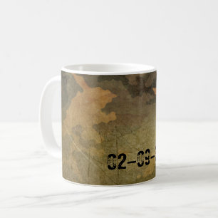 Symmetrical Grunged Green Tan Olive Camouflage Coffee Mug
