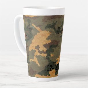 Symmetrical Grunged Green Tan Olive Camouflage Latte Mug