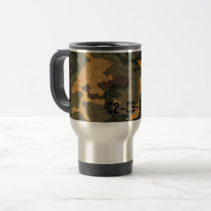 Symmetrical Grunged Green Tan Olive Camouflage Travel Mug