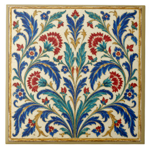 Symmetrical Iznik Floral Mural Tile