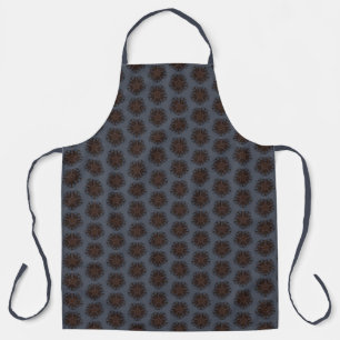 Symmetrical Line Drawing Mechanical Floral Style Apron