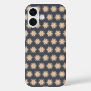 Symmetrical Line Drawing With Earthy Brown Colors iPhone 16 Case