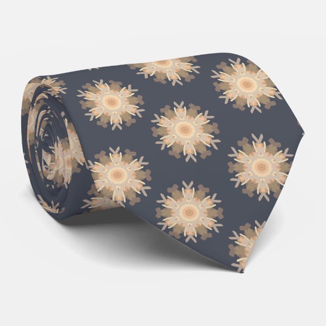 Symmetrical Line Drawing With Earthy Brown Colors Tie (Rolled)