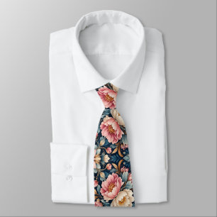 Symmetrical Modern Floral Kaleidoscope Tie