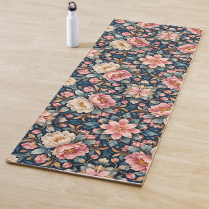 Symmetrical Modern Floral Kaleidoscope Yoga Mat