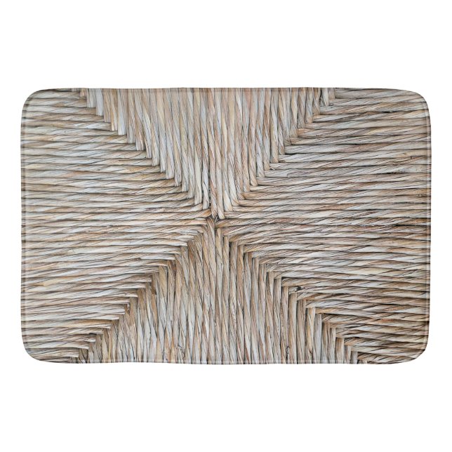 Symmetrical Natural Bamboo Fibre Weave  Bath Mat (Front)