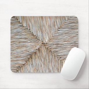 Symmetrical Natural Fiber Weave Pattern Mouse Mat