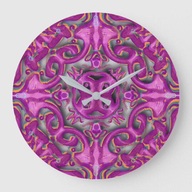 Symmetrical pattern (azulejos like) large clock (Front)