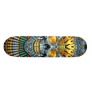Symmetrical Skull with Guns and bullets by Al Rio Skateboard