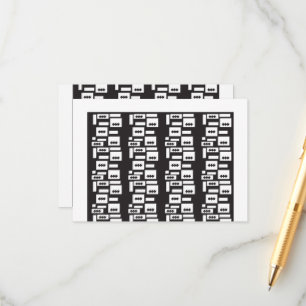 Symmetrical white geometric design with crisp, cle enclosure card