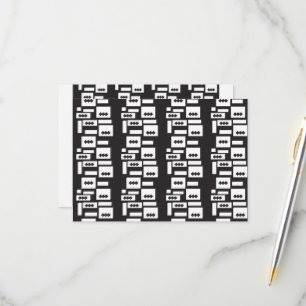 Symmetrical white geometric design with crisp, cle RSVP card