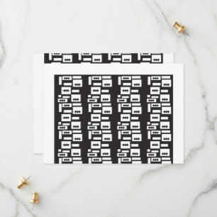 Symmetrical white geometric design with crisp, cle save the date