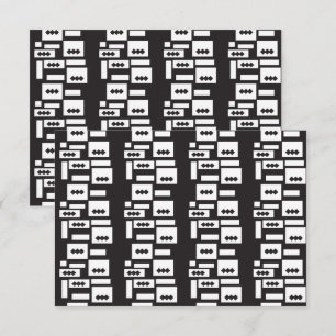 Symmetrical white geometric design with crisp, cle thank you card