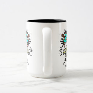Symmetry Tribal Blue Two-Tone Coffee Mug