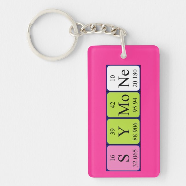 Symone periodic table name keyring (Front)