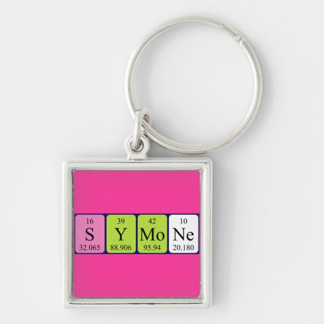 Symone periodic table name keyring (Front)