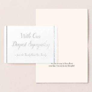 Sympathetic Silver Foil Sympathy Card