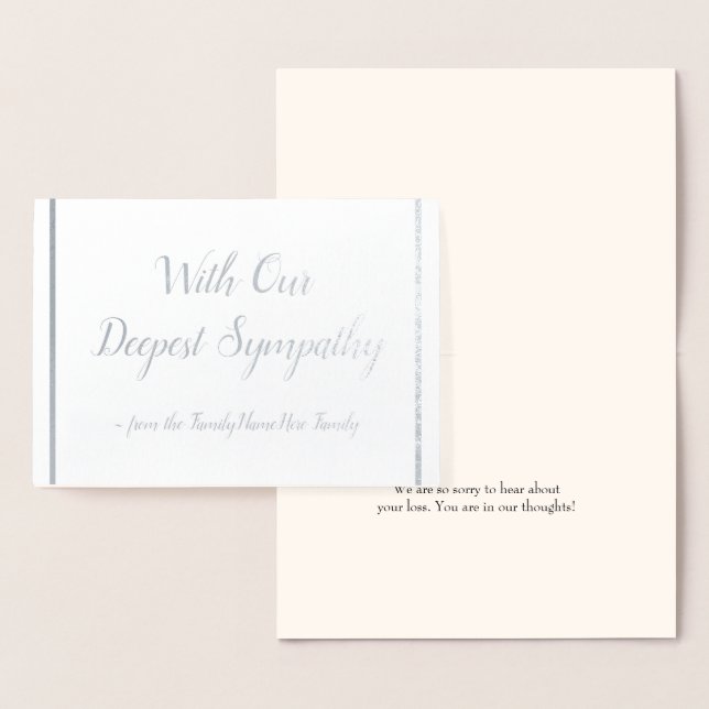 Sympathetic Silver Foil Sympathy Card (Display)
