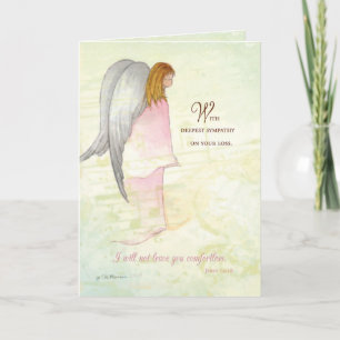 Sympathy Angel, Christian Religious, Scripture Card