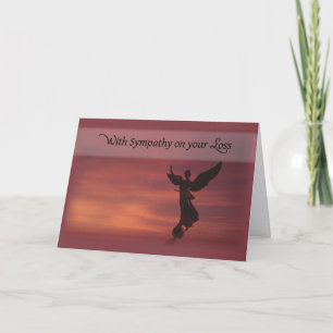 Sympathy Angel Sunset, Religious Card