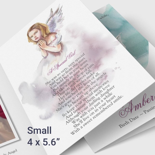 Sympathy Angel Wings Photo Funeral Thank You Card (Angels are Watching Over Sympathy Funeral Thank You Card)
